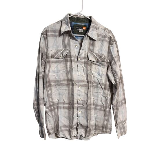 Quiksilver Other - Quicksilver Tan Plaid Men's Button Down Long Sleeve Shirt Size Large
